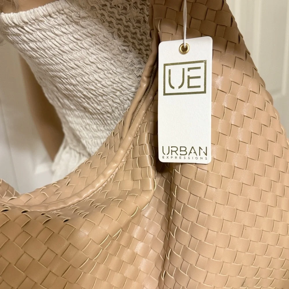 NEW Urban Expressions Laverne Hobo Weave Handbag - Picture 7 of 13